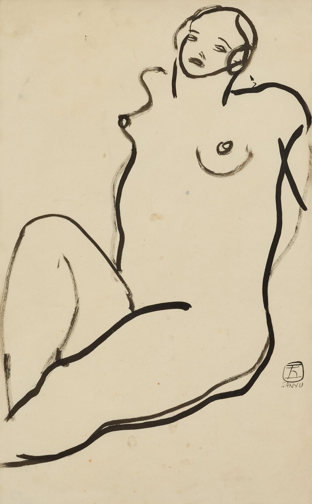 View full screen - View 1 of Lot 516. Sanyu 常玉 | Étude de nu féminin 坐姿裸女.