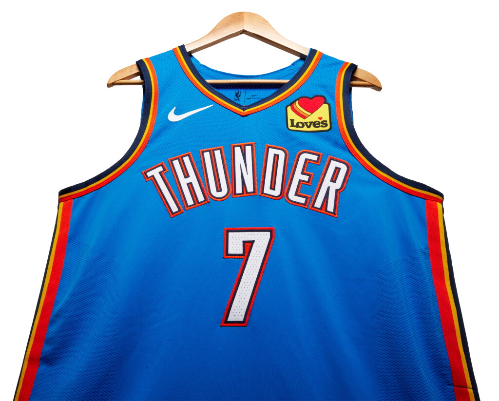 View full screen - View 1 of Lot 13. Chet Holmgren Oklahoma City Thunder 2023-2024 Game Worn Icon Edition Jersey | First Career Home Game.