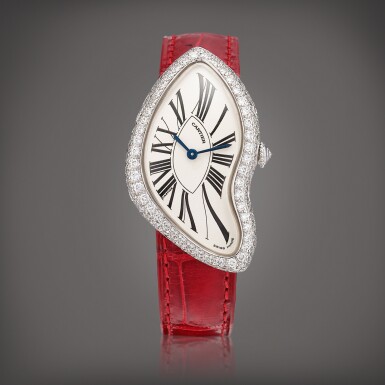 View full screen - View 1 of Lot 2137. Crash A white gold and diamond-set wristwatch, Circa 2000 | 卡地亞 | Crash | 白金鑲鑽石腕錶,約2000年製.