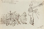 Ho molte parole in libertà in riserva di molti nuovi paroliberi. 1914. Portrait of Marinetti declaiming