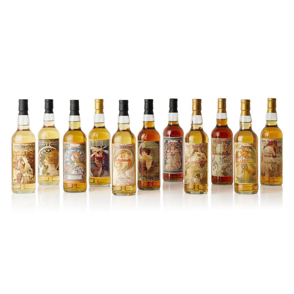 View full screen - View 1 of Lot 6224. Whisky Doris The Art Nouveau Series Mixed lot (11 BT70).