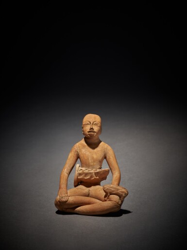 View full screen - View 1 of Lot 108. Huastec Seated Ballplayer, Panuco Region Late Preclassic or Protoclassic, circa 300 BC - AD 300.