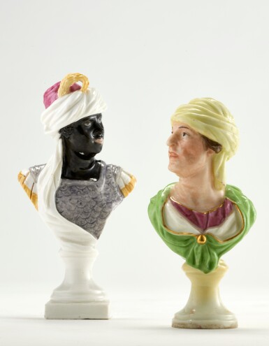 View full screen - View 1 of Lot 354. Two Naples Real Fabbrica Ferdinandea porcelain small busts, circa 1790-1800.