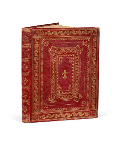 View full screen - View 1 of Lot 114. Le Malheur et la pitié. 1814. Maroquin rouge aux armes des filles de France..