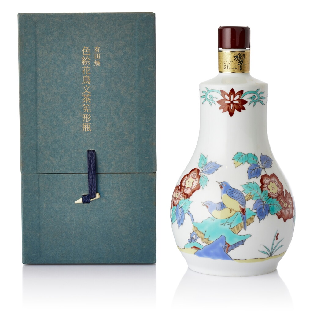 View full screen - View 1 of Lot 1066. 響 21年 有田焼 色絵花鳥文茶筅形瓶 Hibiki 21 Year Old Ceramic Arita Decanter 2004 43.0 abv NV (1 BT60).
