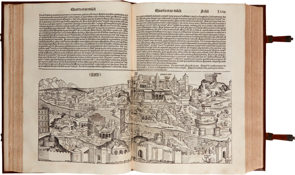 View full screen - View 1 of Lot 238. Schedel, Liber chronicarum, Nuremberg, Koberger, 1493, modern calf tooled in period style.