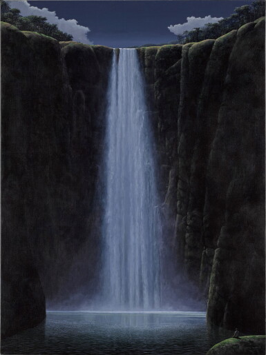 View full screen - View 1 of Lot 543. Contemplador de cascada en la noche.