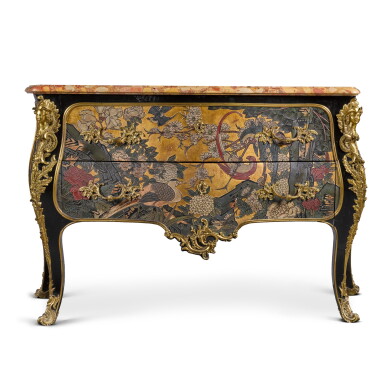 View full screen - View 1 of Lot 77. A Louis XV style gilt-bronze mounted coromandel lacquer commode, late 19th century, attributed to Maison Millet.
