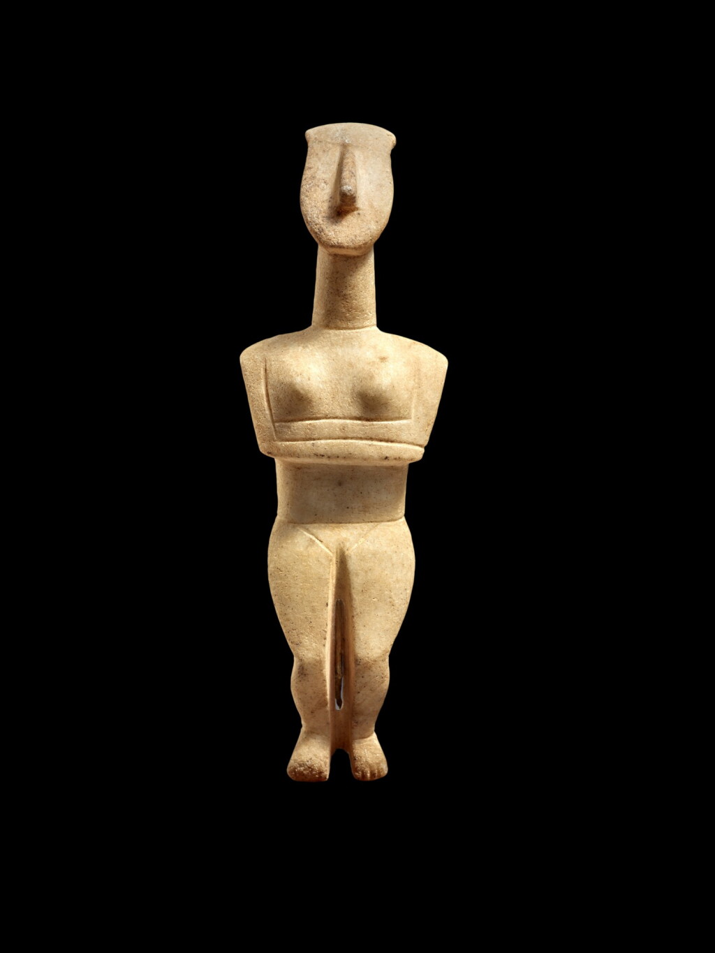 View full screen - View 1 of Lot 55. A Cycladic Marble Figure of a Goddess, Early Bronze Age II, circa 2600-2500 B.C..