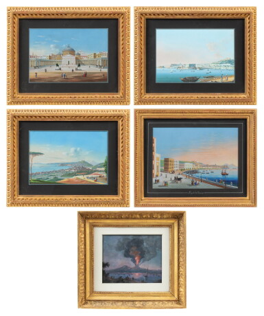 View full screen - View 1 of Lot 649. Vesuvius Erupting, and two other views of Naples.