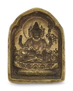 AN INSCRIBED BRONZE MOULD OF SIMHANADA LOKESHVARA TIBET, 15TH – 17TH CENTURY | 十五至十七世紀 藏傳銅獅吼觀音擦擦模具