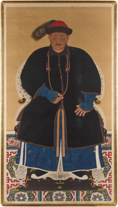 View full screen - View 1 of Lot 142. A Chinese ancestor portrait, 19th century.