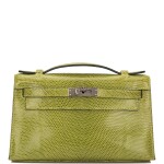 Hermès Vert Anis Lizard Mini Kelly Pochette