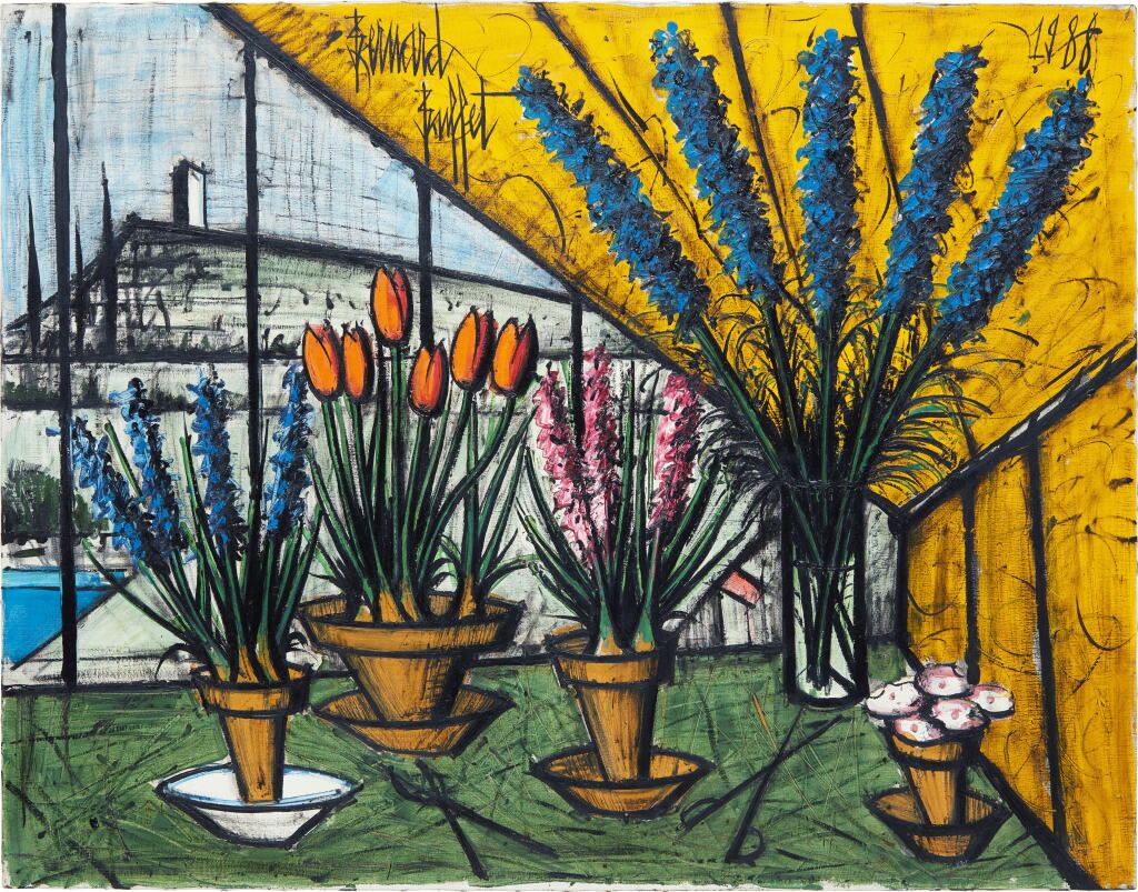 View full screen - View 1 of Lot 942. Bernard Buffet 貝爾納・布菲 | Nature morte aux fleurs 花卉靜物.