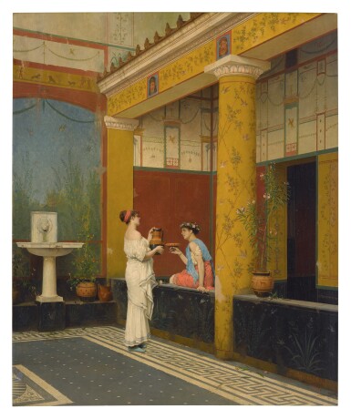View full screen - View 1 of Lot 161. LUIGI BAZZANI | A POMPEIIAN COURTYARD.