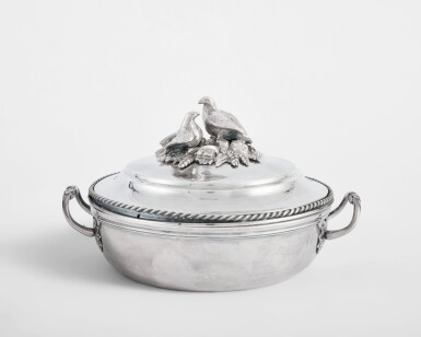 View full screen - View 1 of Lot 571. A Louis XV Silver Vegetable Dish and Cover, Maker's Mark ?IN, Paris, 1788-89.