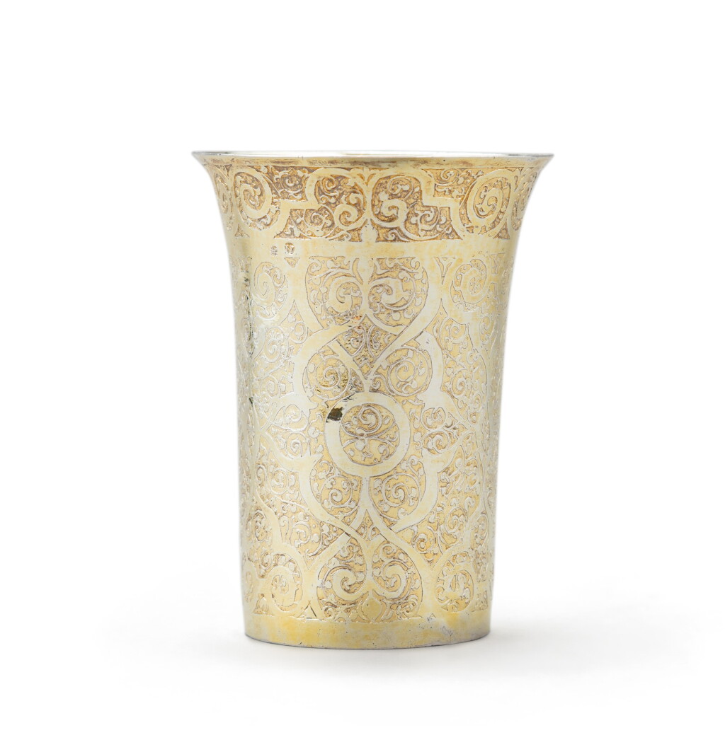 View full screen - View 1 of Lot 136. A silver-gilt tumbler, Primus Dortaller, 1569-1576 | Timbale en vermeil par Primus Dortaller, Nuremberg, 1569-1576.