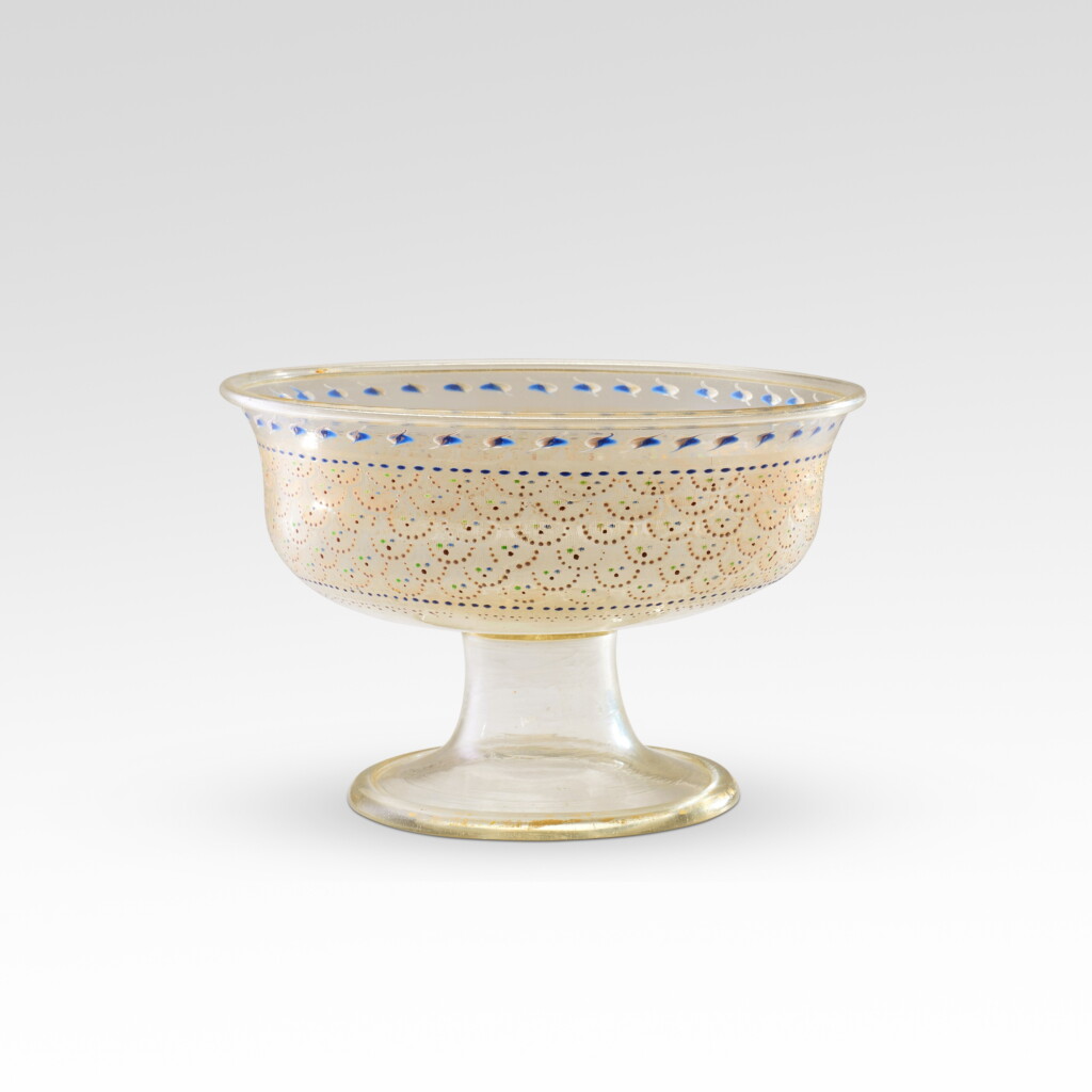 View full screen - View 1 of Lot 1. A Venetian glass enamelled footed bowl, early 16th Century.