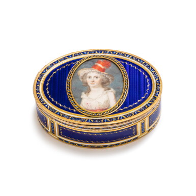 View full screen - View 1 of Lot 333. A gold, enamel and ivory portrait snuff box, Marc Souchay, Hanau, circa 1790 | Tabatière à portrait en or, émail et ivoire par Marc Souchay, Hanau, vers 1790.