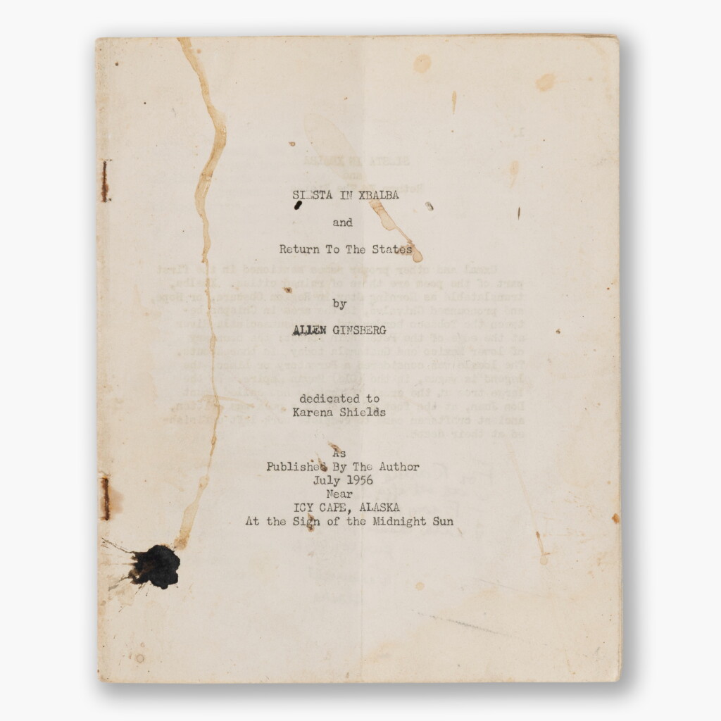 View full screen - View 1 of Lot 409. Ginsberg, Allen | Siesta in Xbalba, the dedication copy.