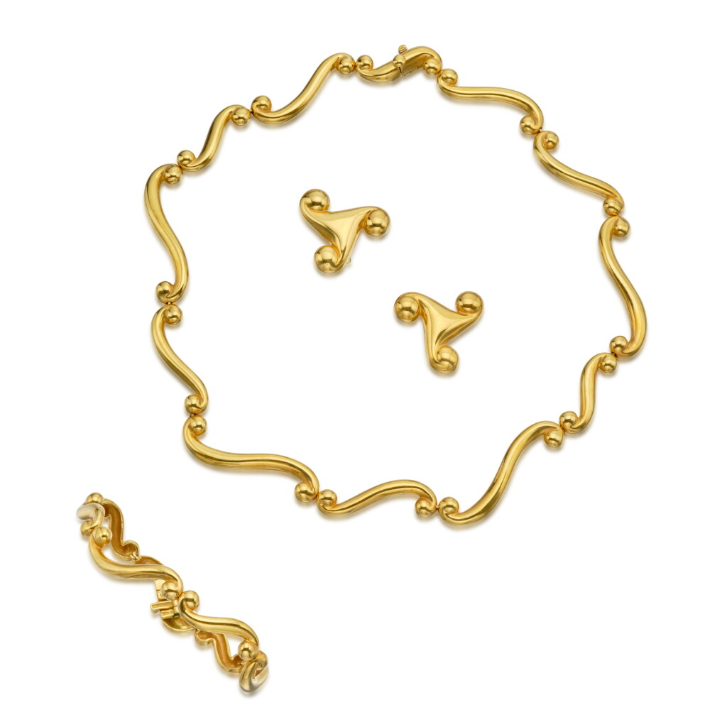 View full screen - View 1 of Lot 101. Suite of Gold Jewels.