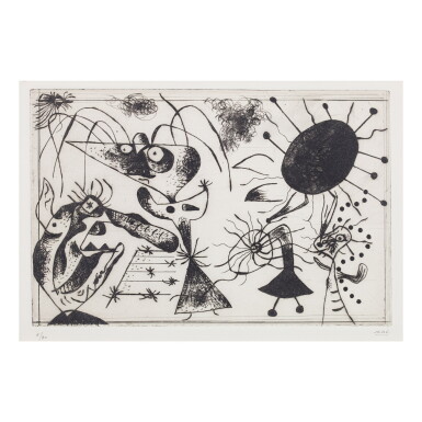 View full screen - View 1 of Lot 36. JOAN MIRÓ | SÉRIE NOIRE ET ROUGE: ONE PLATE (D. 33).
