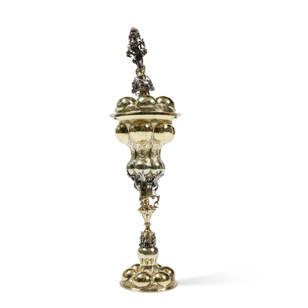 View full screen - View 1 of Lot 292. A German Parcel-Gilt Silver Standing Cup and Cover (Buckelpokal), Jeremias Ritter, Nuremberg, Circa 1620.