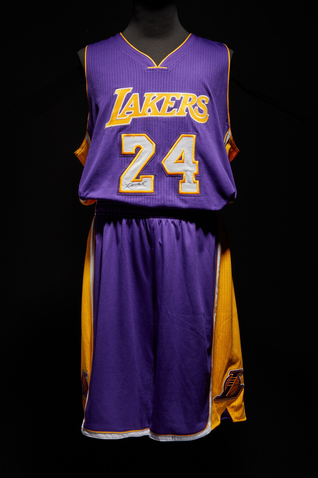 View full screen - View 1 of Lot 15. Kobe Bryant 2014-2015 ‘Left Handed’ Los Angeles Lakers Game Worn Uniform.