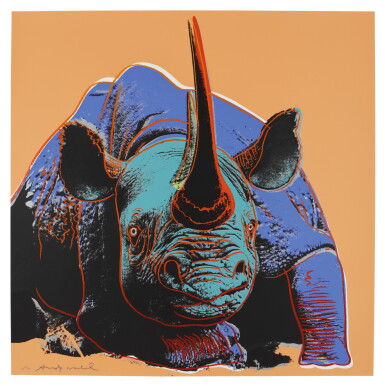 View full screen - View 1 of Lot 78. ANDY WARHOL | BLACK RHINOCEROS (FELDMAN & SCHELLMANN II.301).