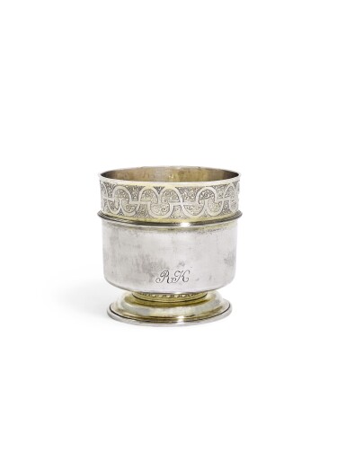 View full screen - View 1 of Lot 3. A German parcel-gilt silver beaker, maker’s mark a housemark (Rosenberg no. 4730) Ulm, circa 1580.