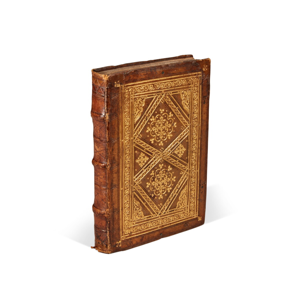 View full screen - View 1 of Lot 1795. Petrarca, Il Petrarcha con l'espositione d'Alessandro Vellutello, Venice, 1552, contemporary Roman olive morocco gilt, the Abbey copy.