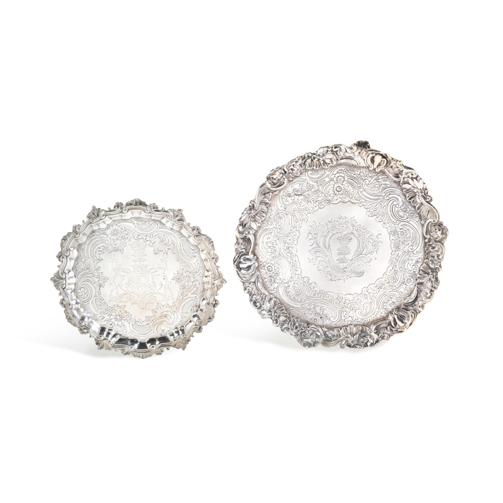 View full screen - View 1 of Lot 64. A George II silver salver, John Robins, London, 1744.