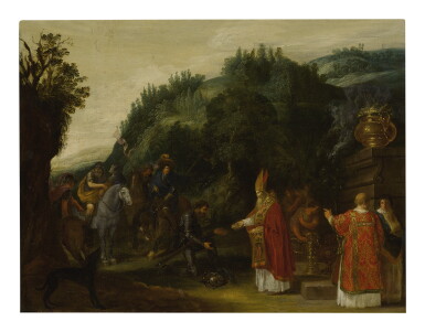 View full screen - View 1 of Lot 1015. DUTCH SCHOOL, 17TH CENTURY | ABRAHAM AND MELCHIZEDEK.