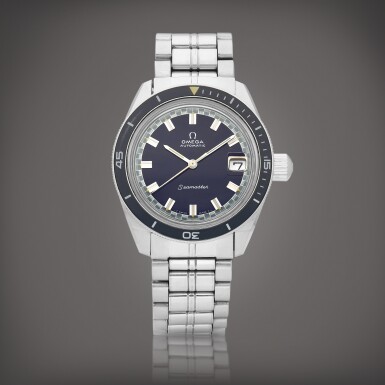 View full screen - View 1 of Lot 8883. Seamaster | A stainless steel wristwatch with date and bracelet, Circa 1969 | 歐米茄 | 精鋼鏈帶腕錶,備日期顯示,約1969年製.