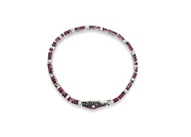 View full screen - View 1 of Lot 25. Ruby and diamond bracelet, Michele della Valle.