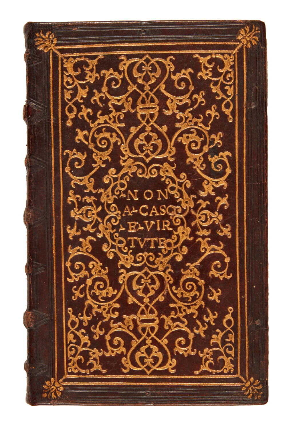 View full screen - View 1 of Lot 1792. Petrarca, Il Petrarcha con l'espositione di Alessandro Vellutello, Venice, 1532, dark brown morocco gilt, probably by the Pflug & Ebeleben Binder.
