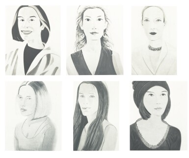 View full screen - View 1 of Lot 12. ALEX KATZ | SIX FEMALE PORTRAITS.