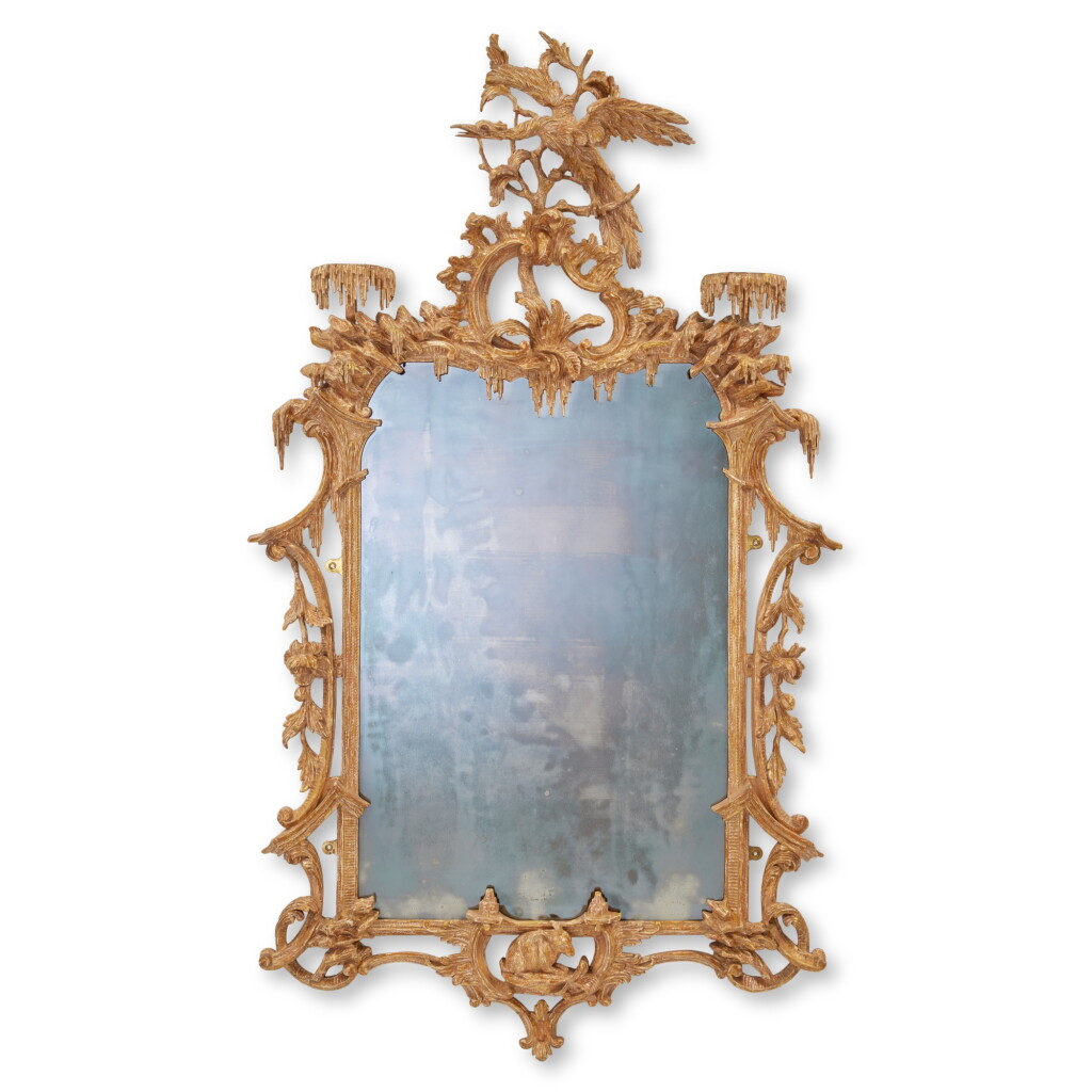 View full screen - View 1 of Lot 79. A George III Giltwood Mirror in the Manner of Thomas Johnson, Circa 1760 .