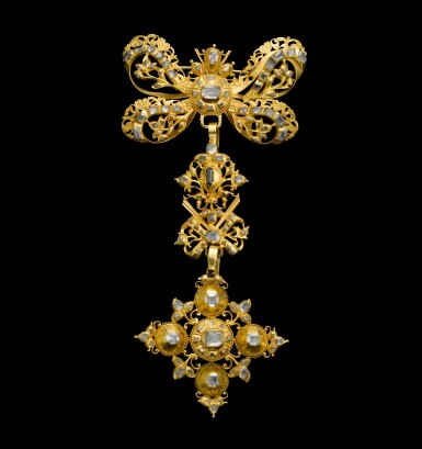 View full screen - View 1 of Lot 36. PORTUGUESE, LATE 17TH CENTURY | BOW-KNOT PENDANT.