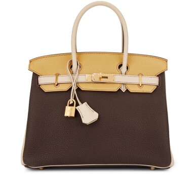 View full screen - View 1 of Lot 1552. Curry, Parchemin and Havane Togo HSS Birkin 30 Brushed Gold Hardware, 2010.