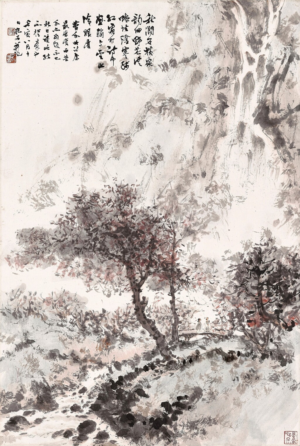 View full screen - View 1 of Lot 3189. 傅抱石 Fu Baoshi | 秋澗瀑泉 Autumn Waterfall.