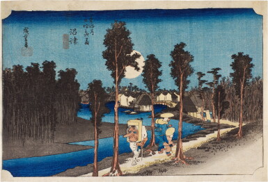 View full screen - View 1 of Lot 62. Utagawa Hiroshige (1797-1858) | Numazu: Twilight (Numazu, tasogare zu) | Edo period, 19th century.