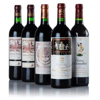View full screen - View 1 of Lot 515. Bordeaux Assortment Case 1994 (5 BT).