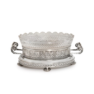 View full screen - View 1 of Lot 143. A Fabergé silver-mounted cut-glass two-handled bowl, Moscow, 1899-1908.