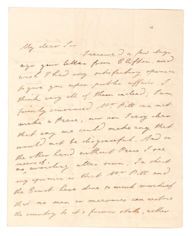View full screen - View 1 of Lot 215. C.J. Fox | Series of 47 autograph letters signed, to Thomas Coutts, with related material, 1789-1819.