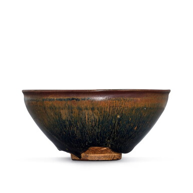 View full screen - View 1 of Lot 480. An inscribed Jian 'hare's fur' bowl Southern Song dynasty | 南宋 建窰兔毫盞 《進琖》款.