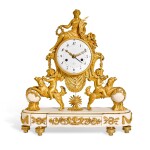 A Louis XVI gilt-bronze and white marble mantel clock, circa 1790