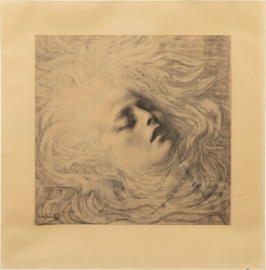 View full screen - View 1 of Lot 113. A face (dead Orpheus) | Visage (Orphée mort).