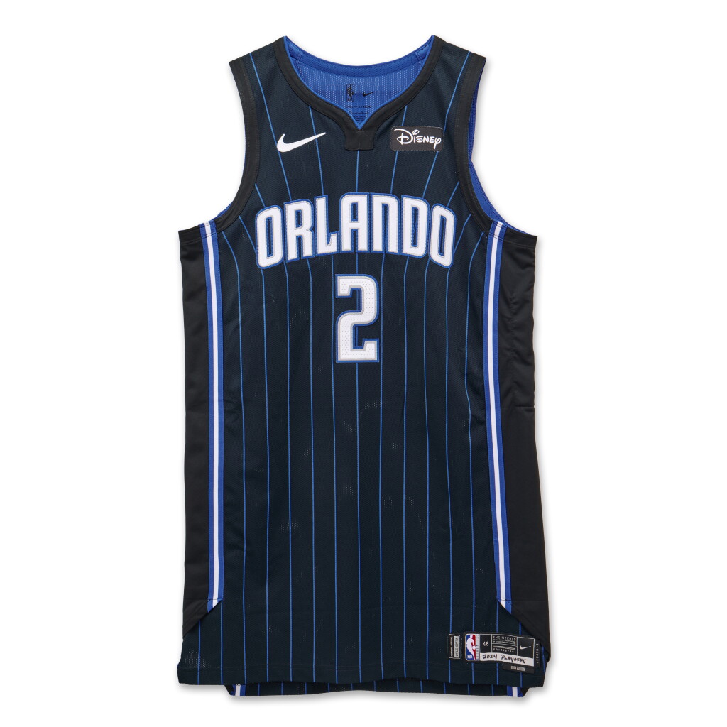 View full screen - View 1 of Lot 185. Caleb Houstan 'Playoff Debut' Orlando Magic 2024 NBA Playoffs Eastern Conference Round 1 Game Worn Icon Edition Jersey | Game 2.