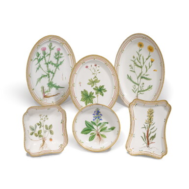 View full screen - View 1 of Lot 336. A group of Royal Copenhagen ‘Flora Danica’ wares, Modern.